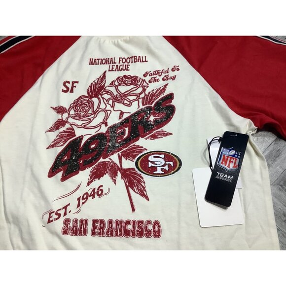 San Francisco 49ers Women's WEAR By Erin Andrews Off White T-Shirt Size XL - Picture 7 of 8